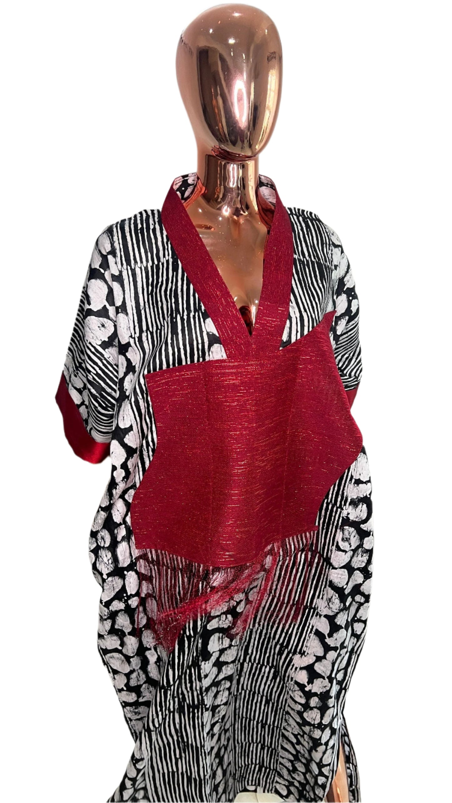 Adire/Batik Tye Dye Brocade kaftan/BouBou Kaftan/Caftan Shirt dress Summer/Beach wear Evening wear maxi/gown with slit