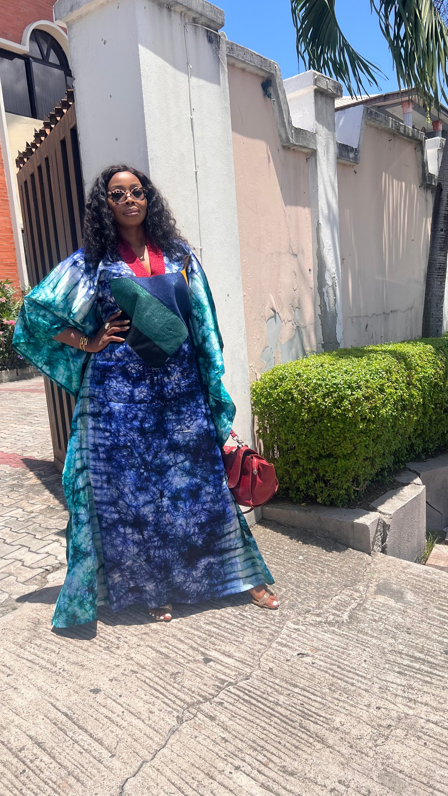 Eezzy Adire Silk Kaftan Maxi Dress - 034