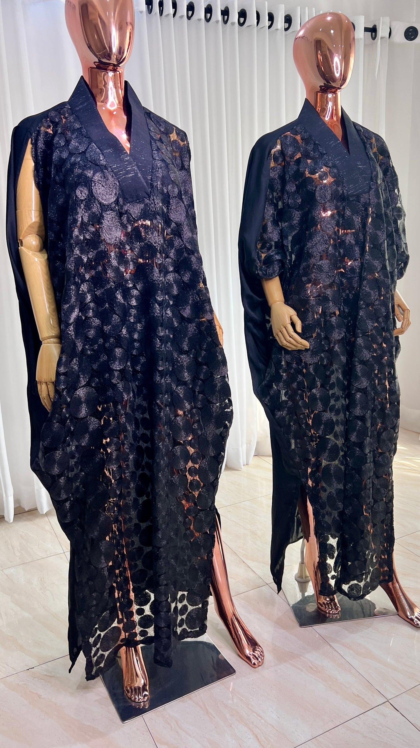 Lace BLACK BUBU Kaftan Maxi Dress - 027