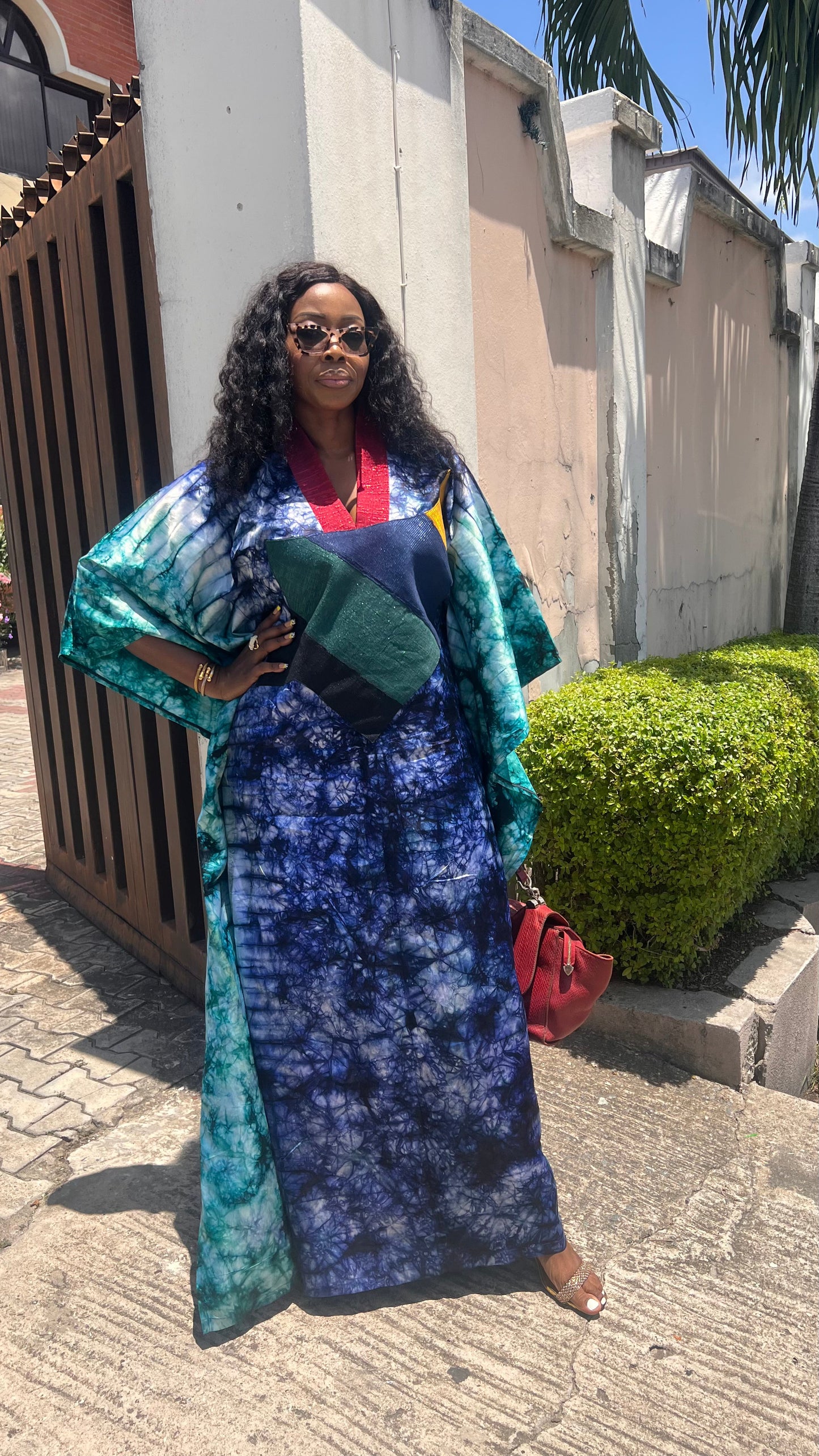 Eezzy Adire Silk Kaftan Maxi Dress - 034