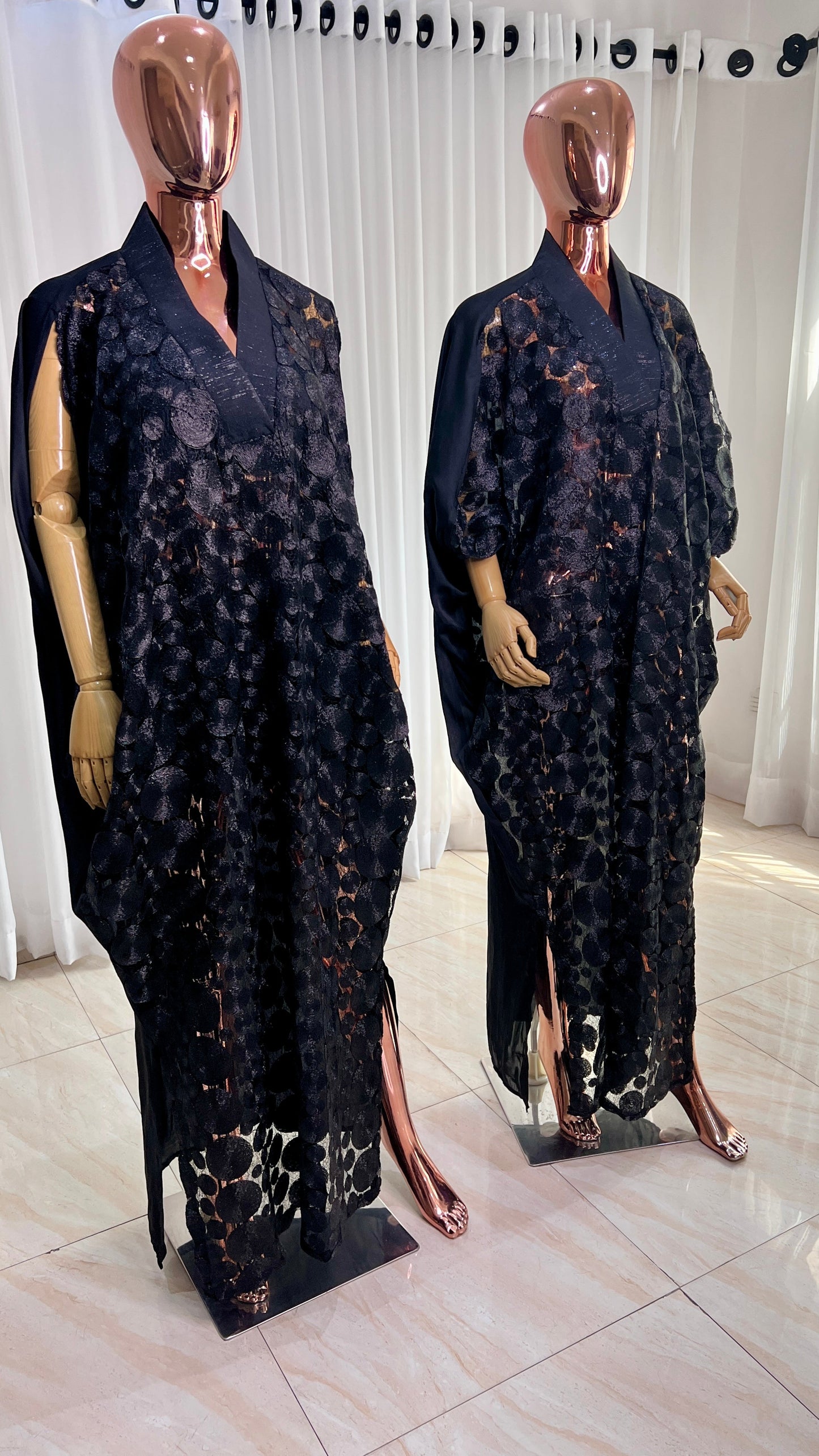 Lace BLACK BUBU Kaftan Maxi Dress - 027