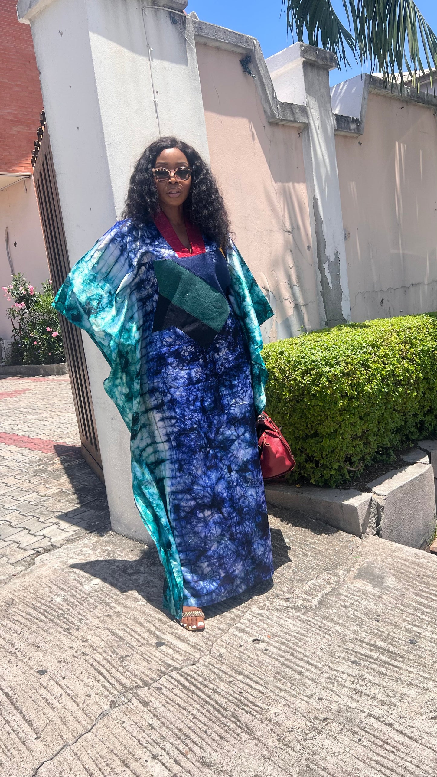 Eezzy Adire Silk Kaftan Maxi Dress - 034