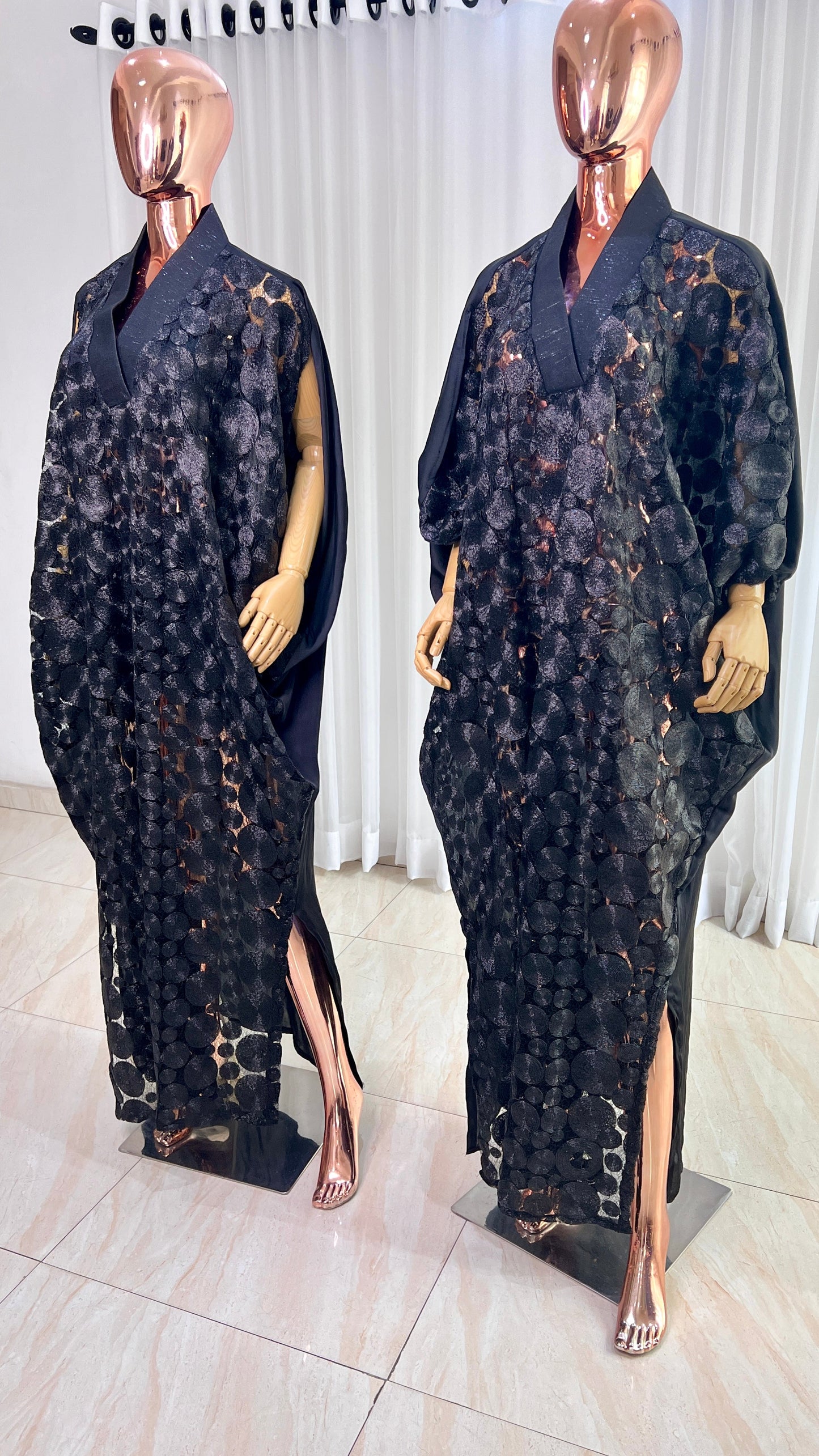 Lace BLACK BUBU Kaftan Maxi Dress - 027