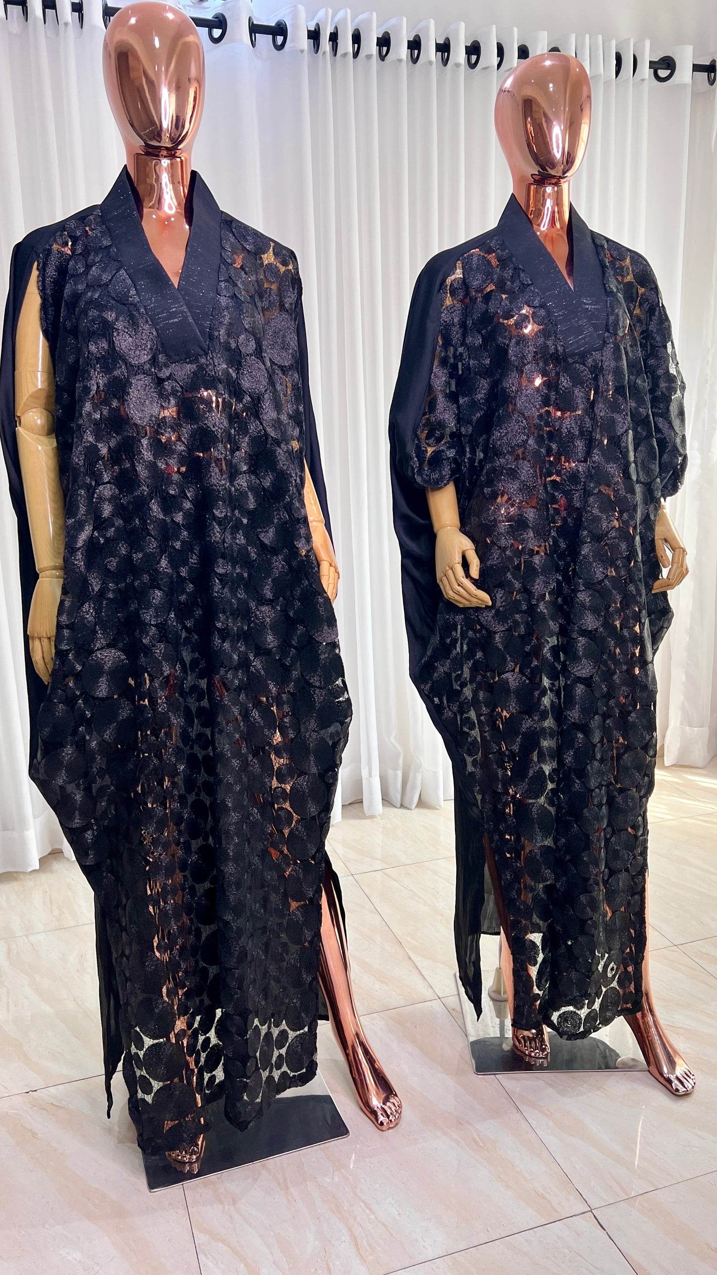 Lace BLACK BUBU Kaftan Maxi Dress - 027