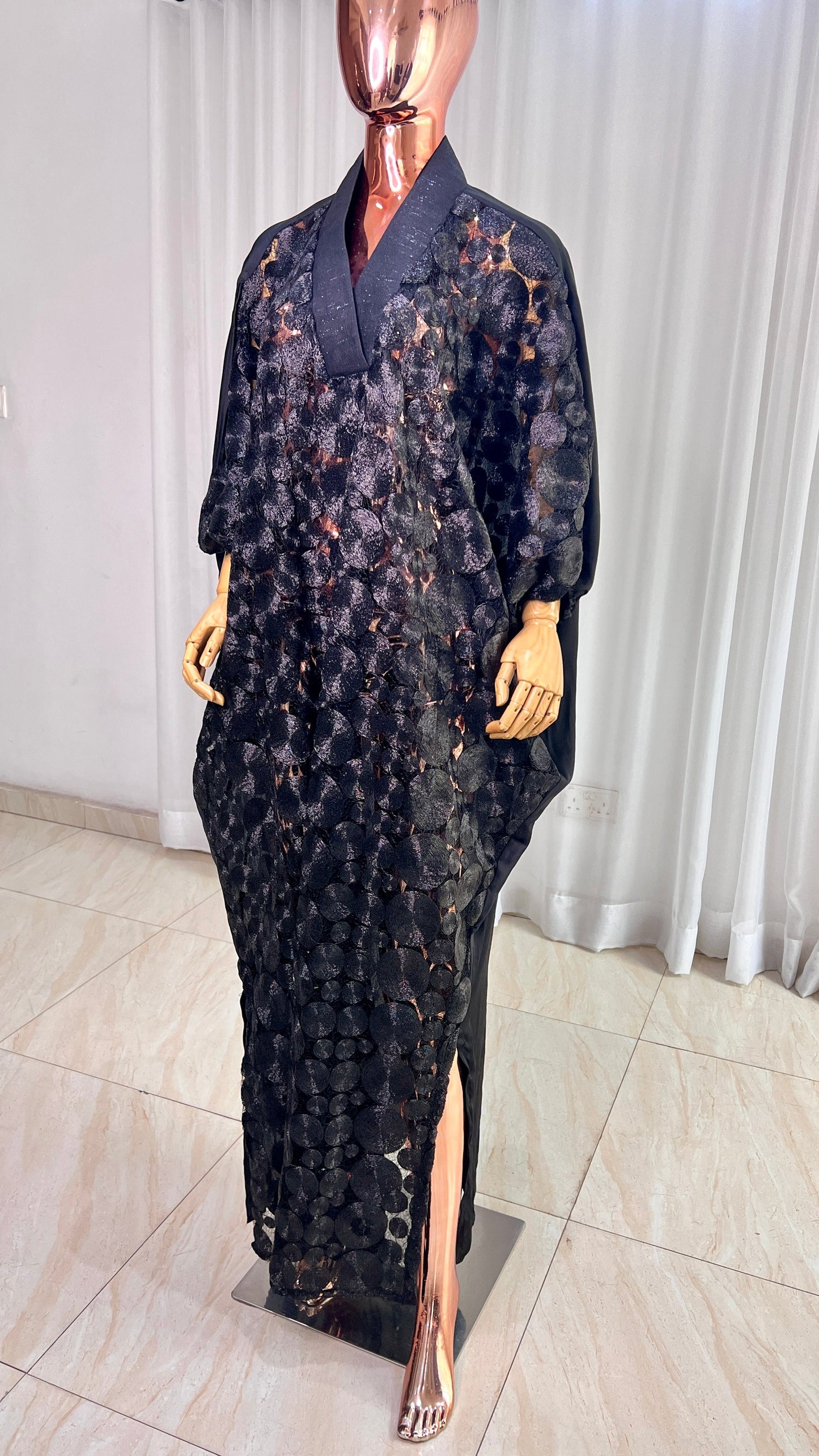 Lace BLACK BUBU Kaftan Maxi Dress - 027