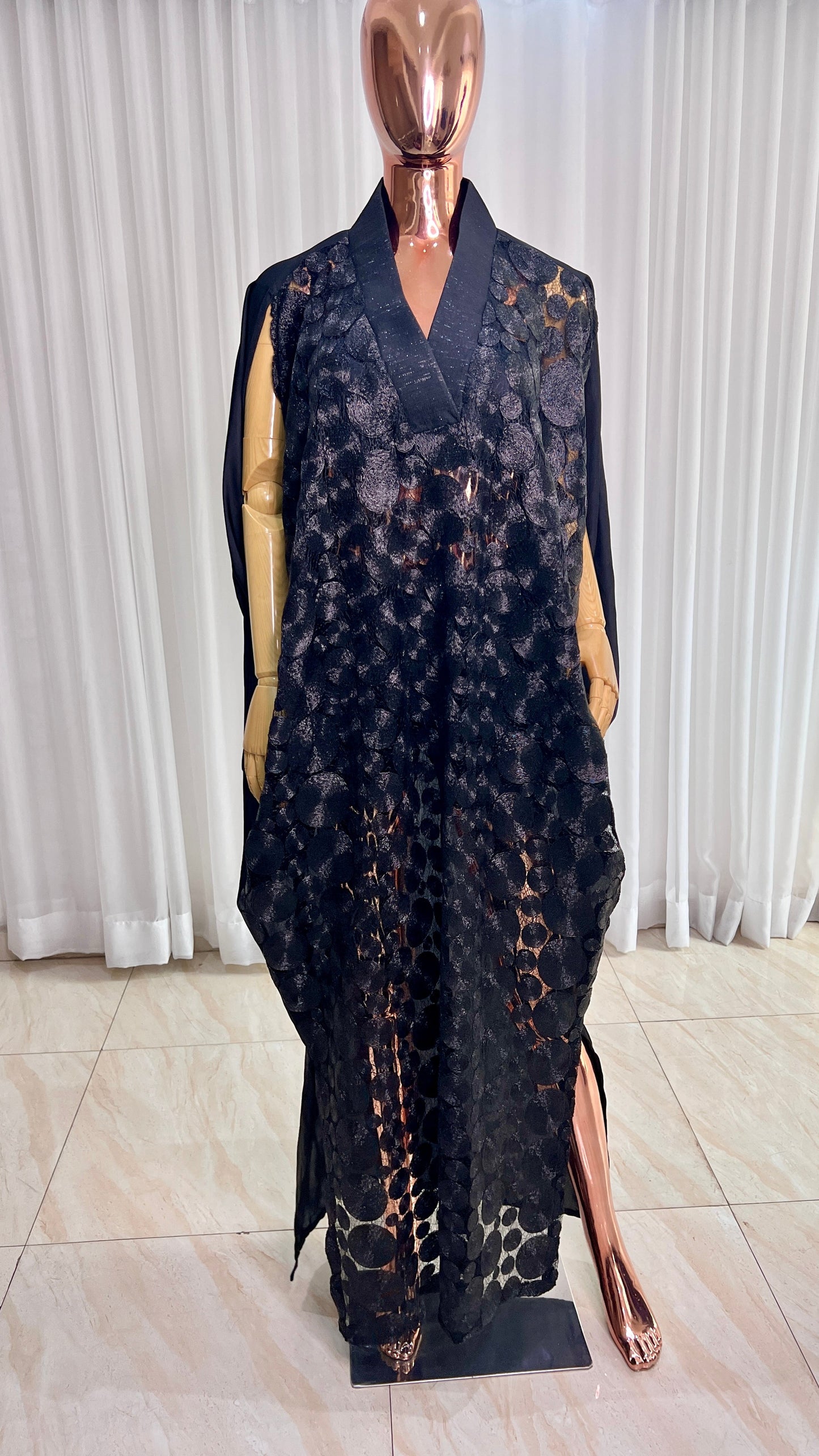 Lace BLACK BUBU Kaftan Maxi Dress - 027