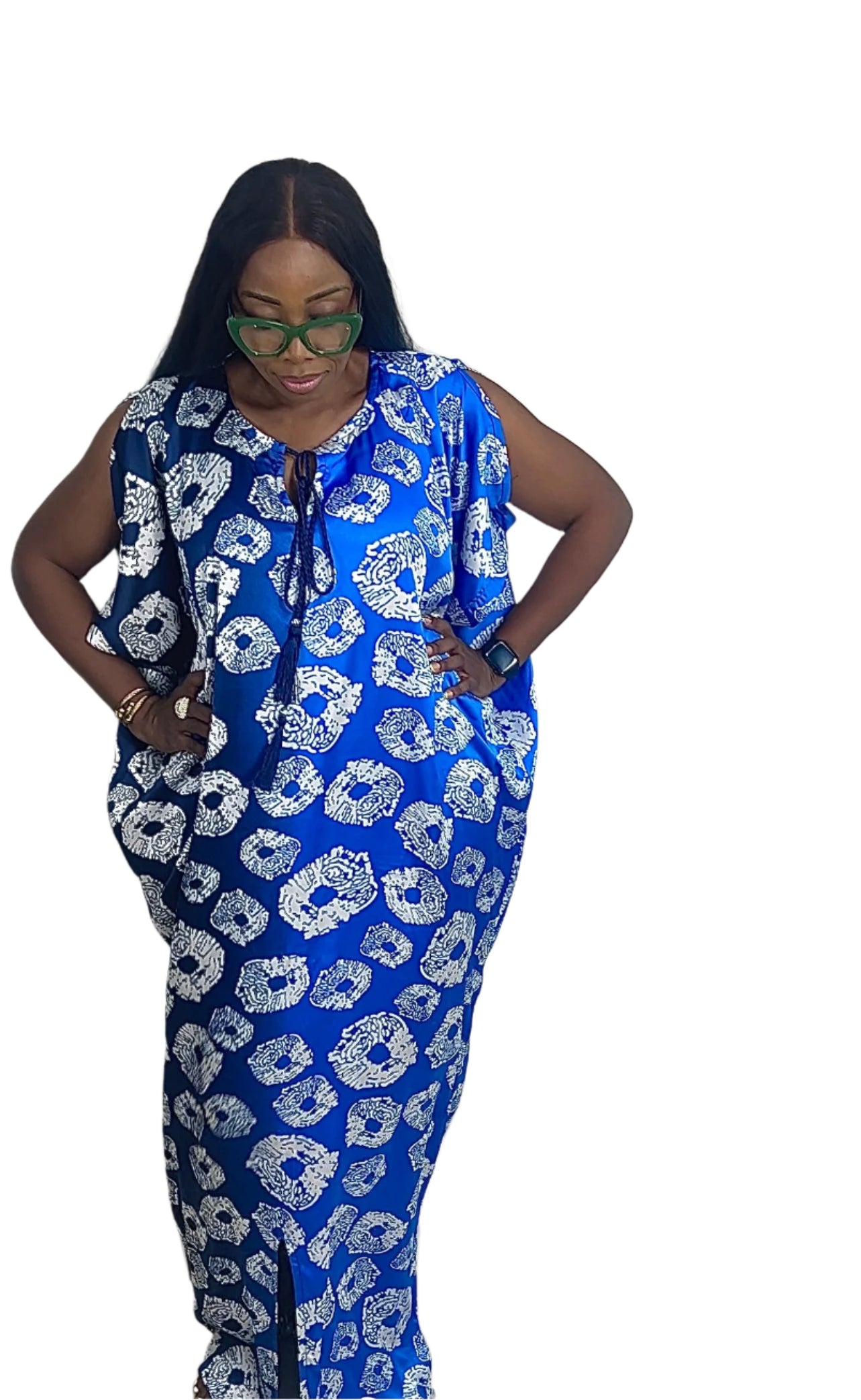 Eezzy Ankara Silk Kaftan Maxi Dress - 033