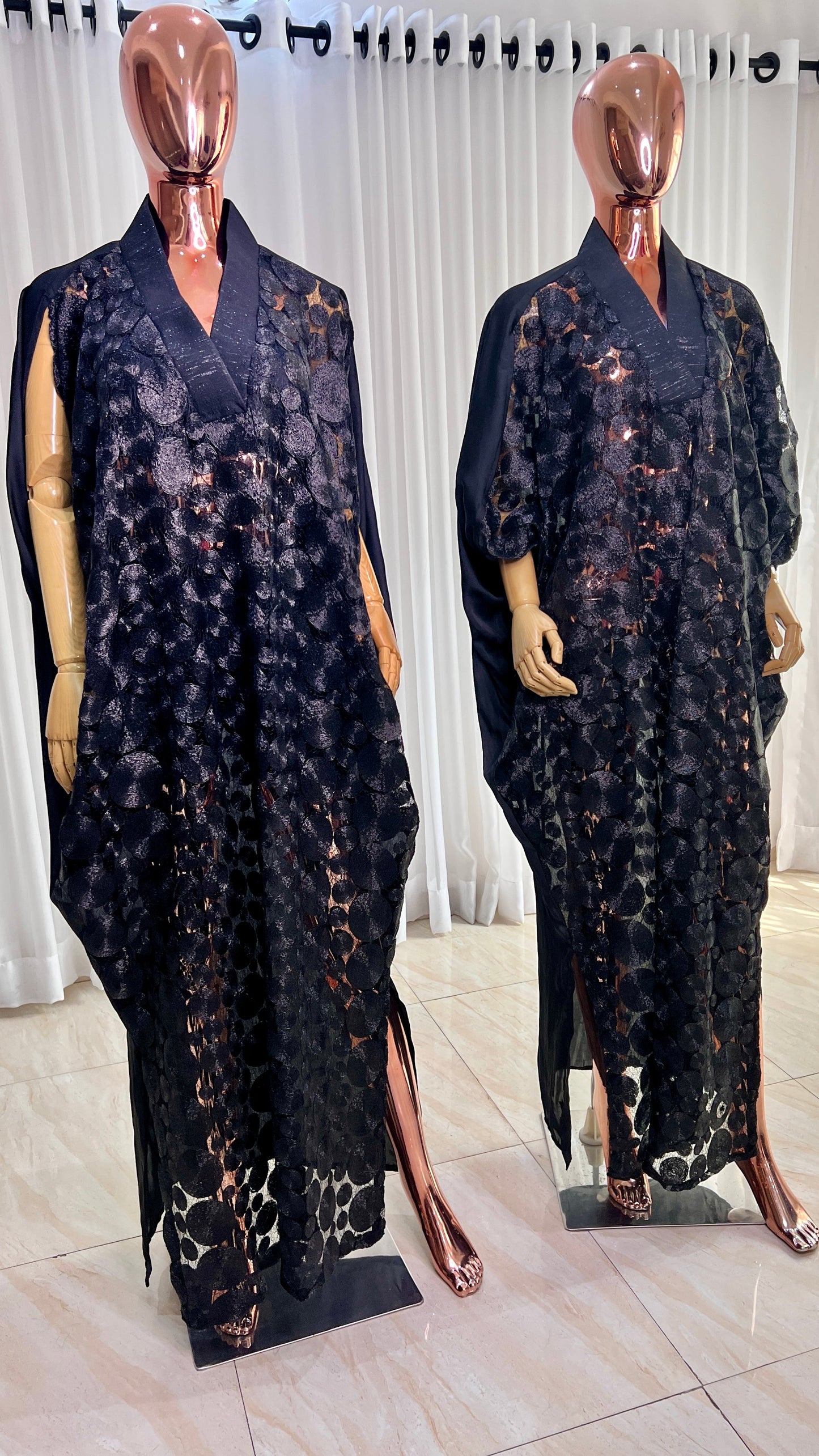 Lace BLACK BUBU Kaftan Maxi Dress - 027