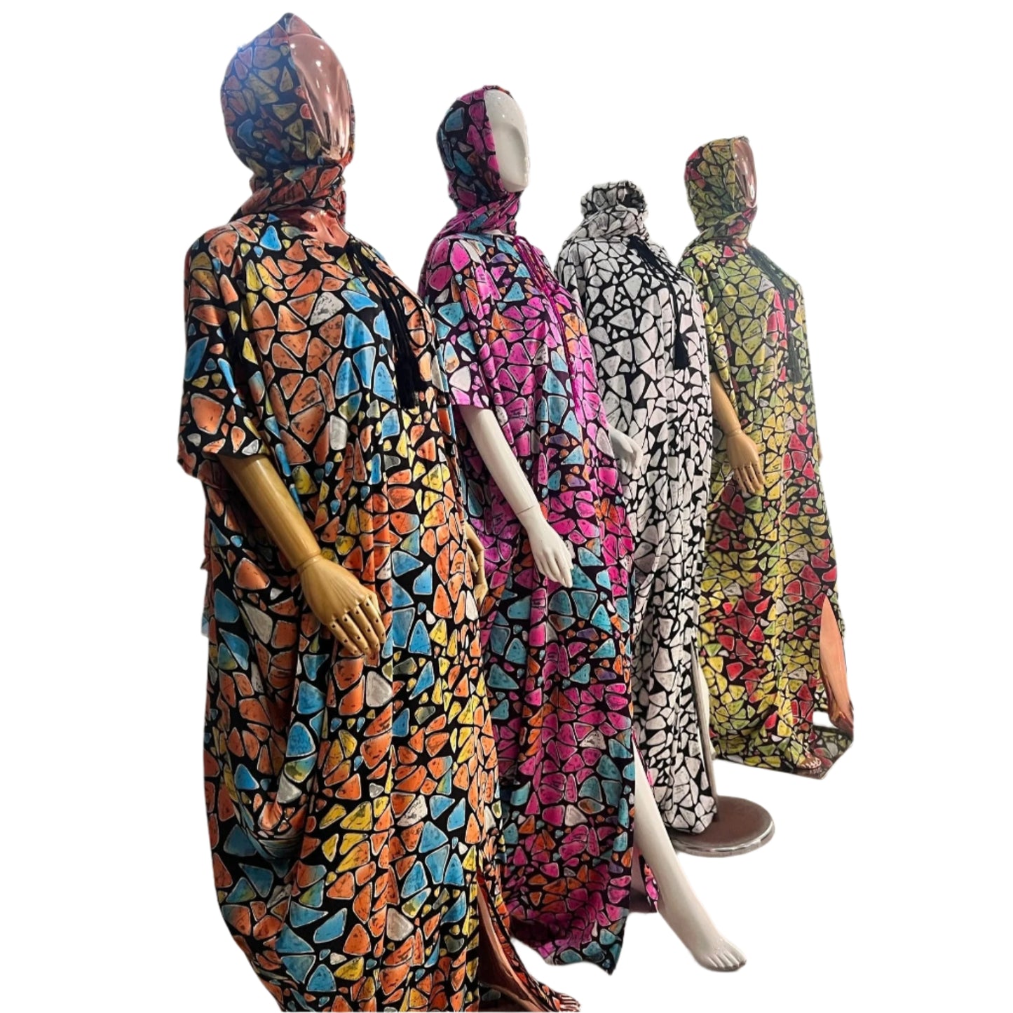 Eezzy Adire Silk Kaftan Maxi Dress - 001