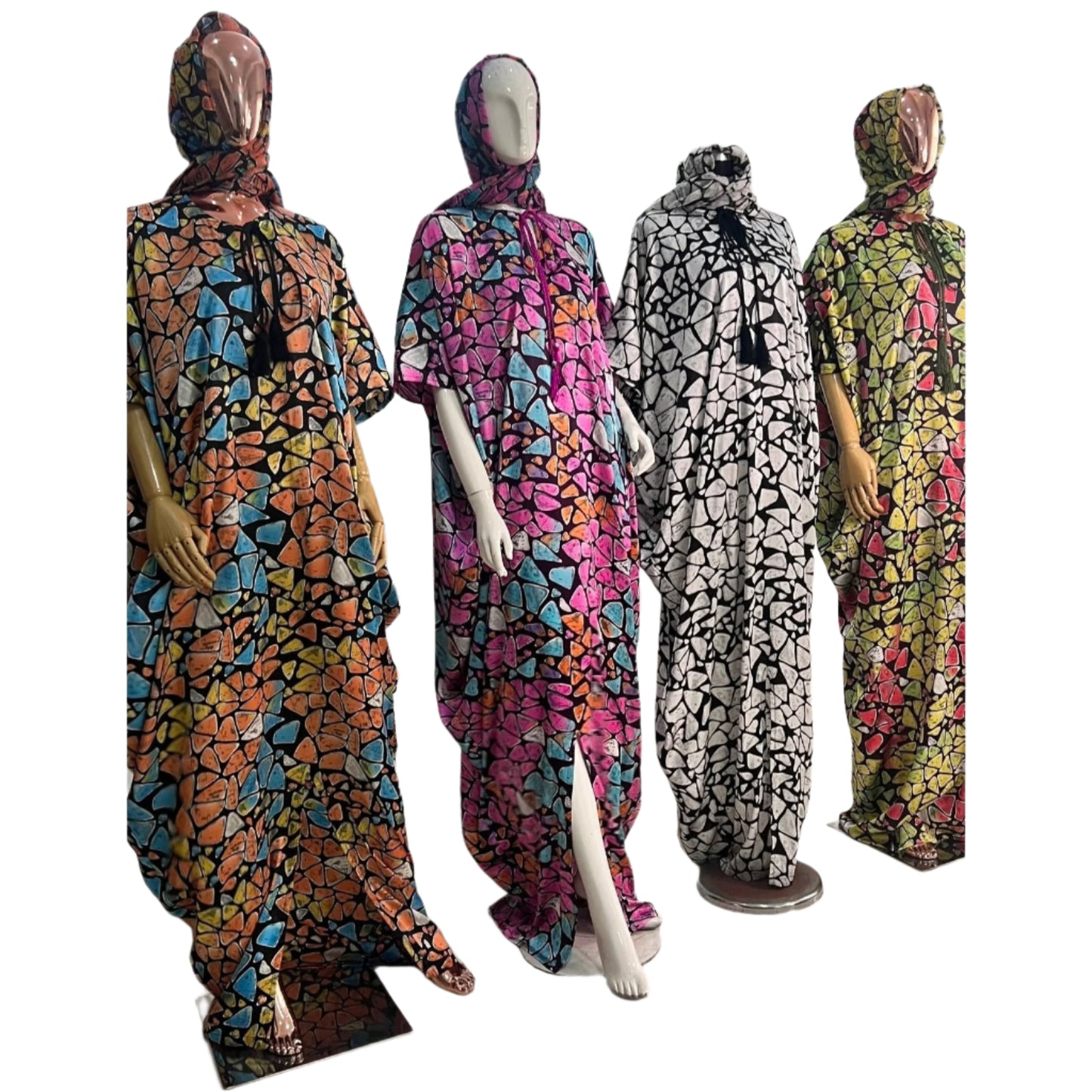 Eezzy Adire Silk Kaftan Maxi Dress - 001