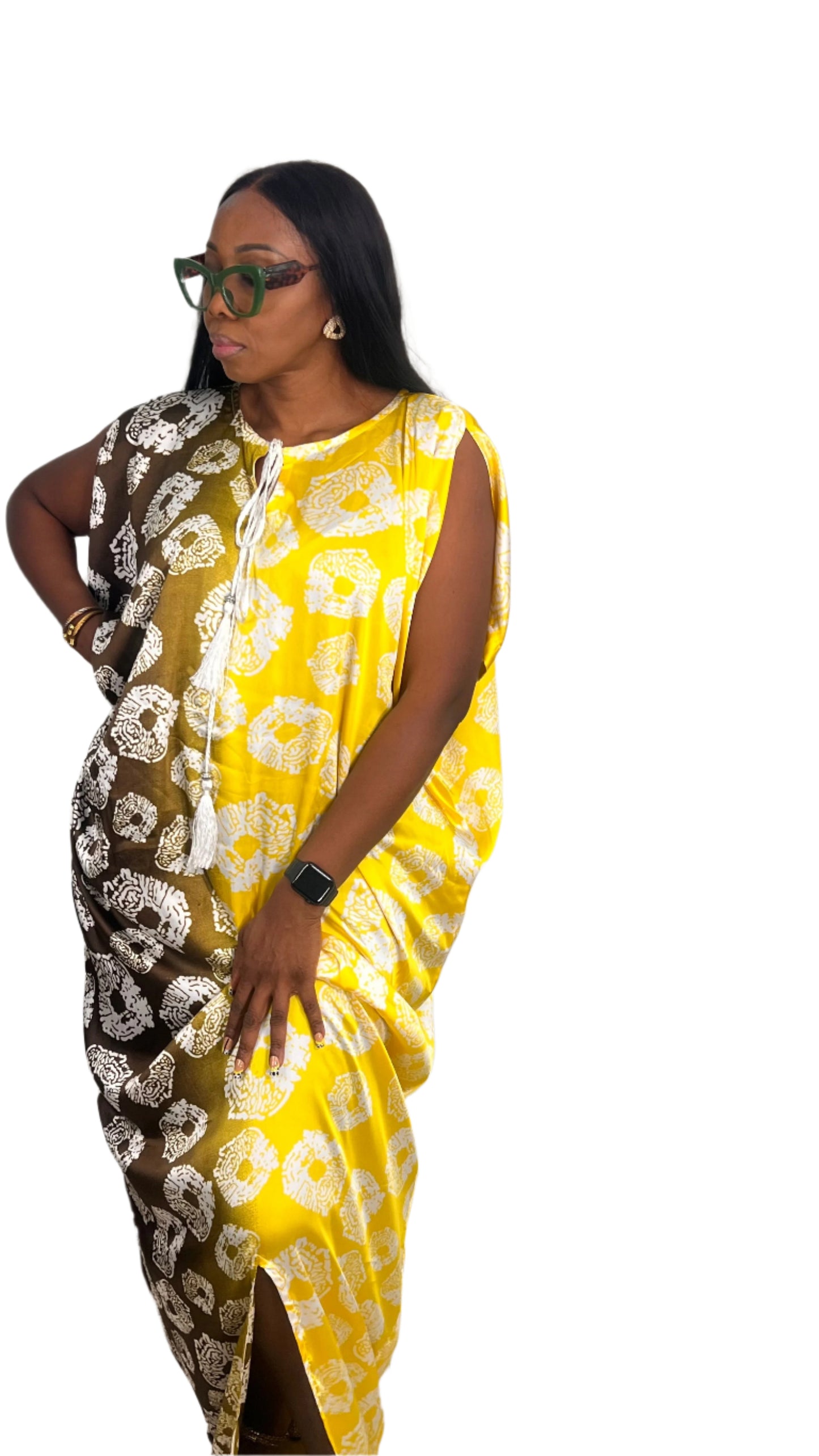 Eezzy Ankara Silk Kaftan Maxi Dress - 033