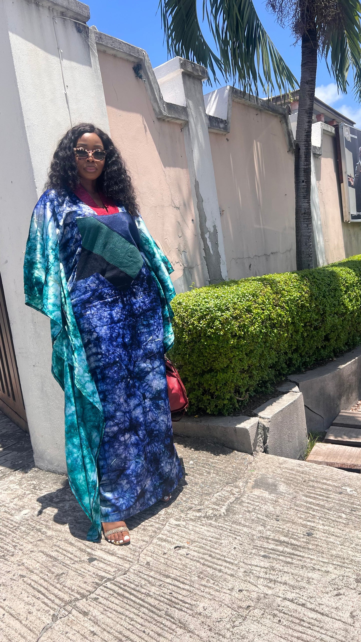 Eezzy Adire Silk Kaftan Maxi Dress - 034