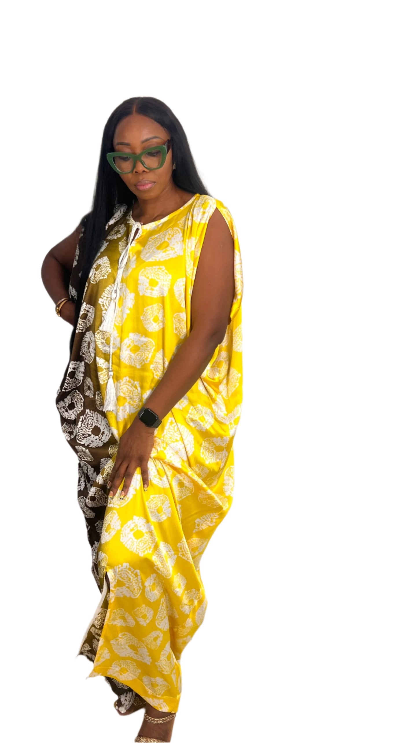 Eezzy Ankara Silk Kaftan Maxi Dress - 033