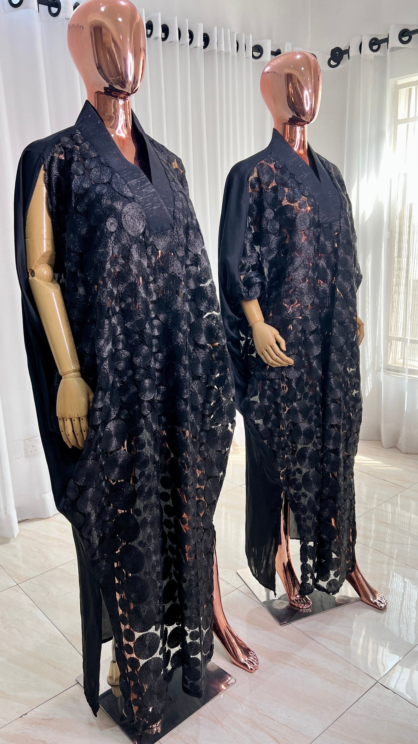 Lace BLACK BUBU Kaftan Maxi Dress - 027