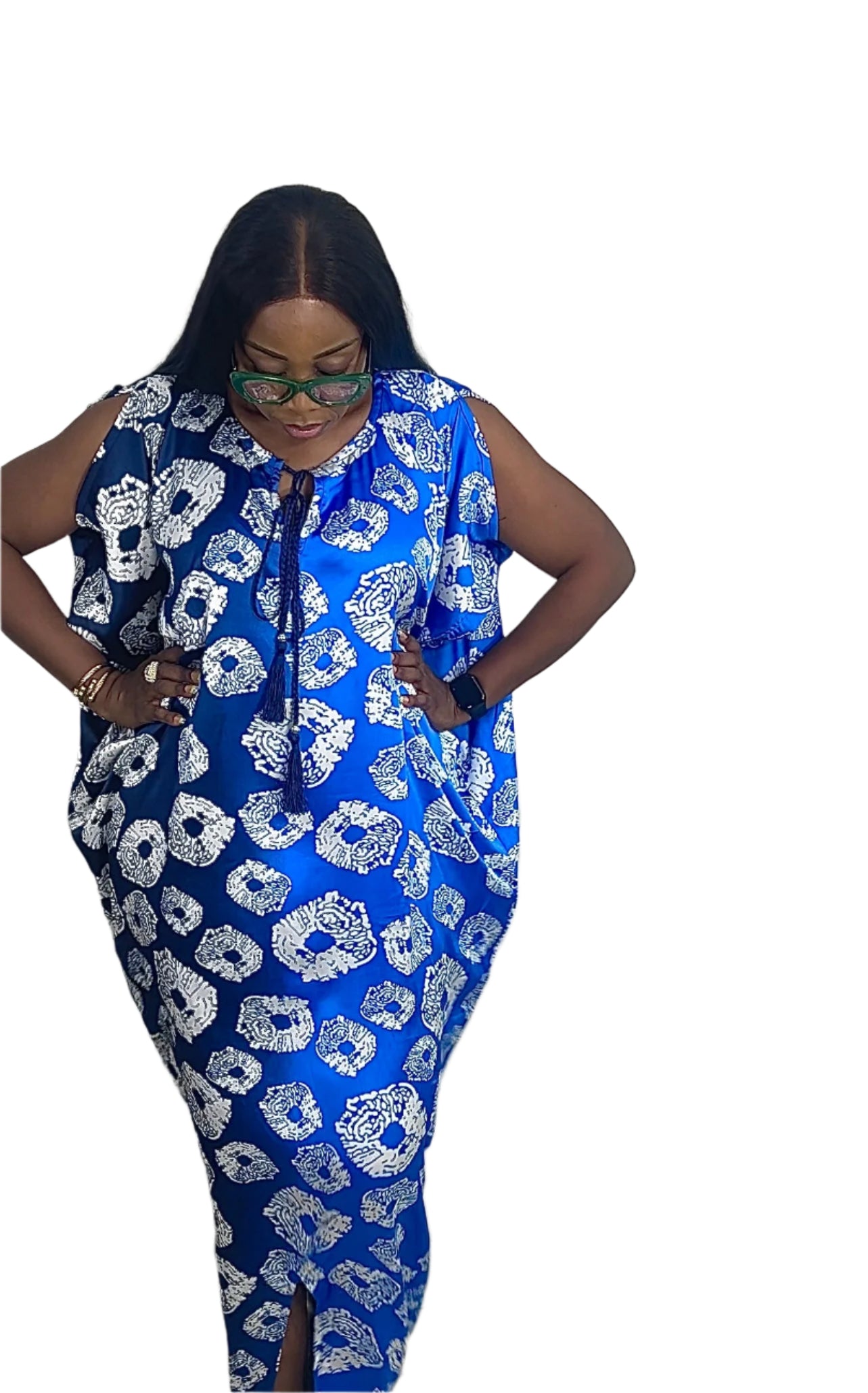 Eezzy Ankara Silk Kaftan Maxi Dress - 033