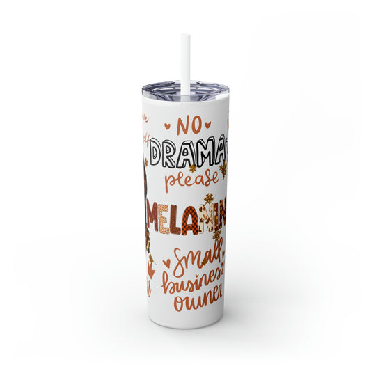 Melanin Love - Skinny Tumbler with Straw, 20oz
