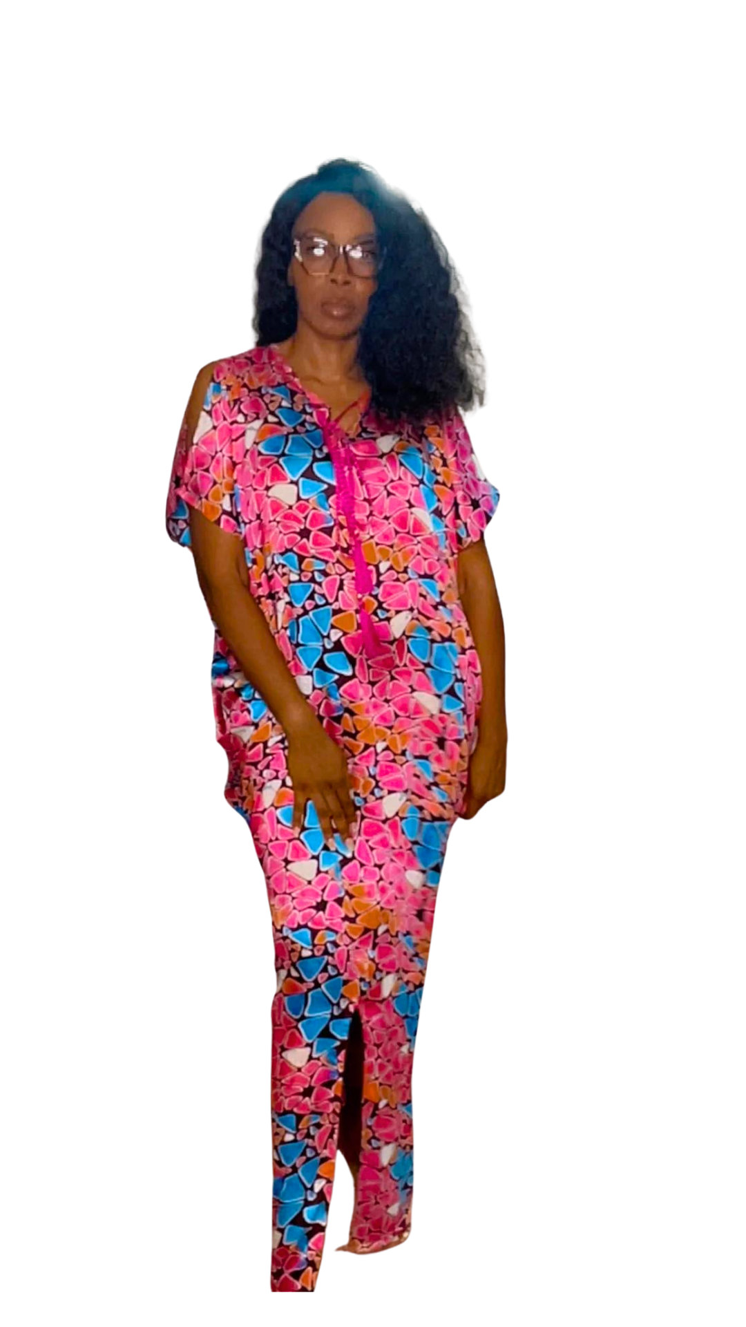 Eezzy Adire Silk Kaftan Maxi Dress - 001