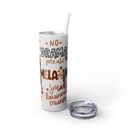 Melanin Love - Skinny Tumbler with Straw, 20oz