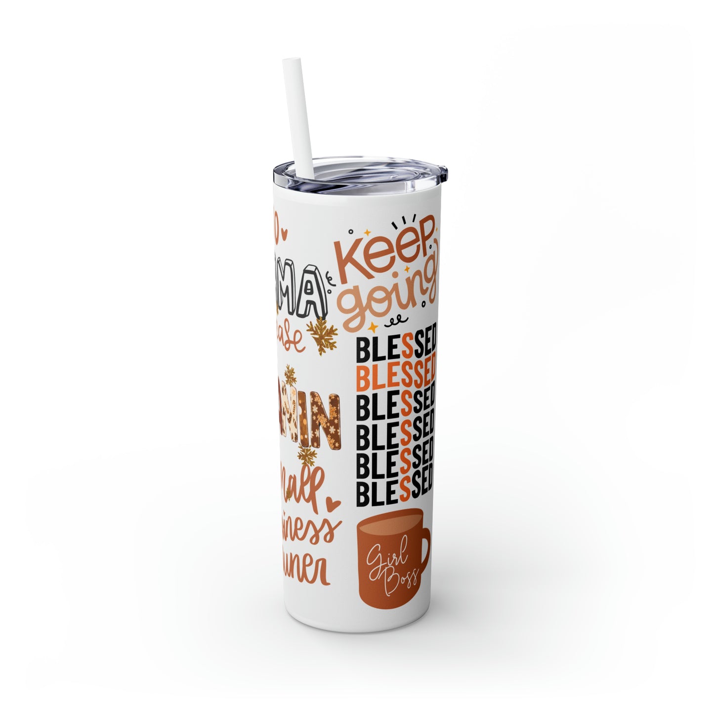 Melanin Love - Skinny Tumbler with Straw, 20oz