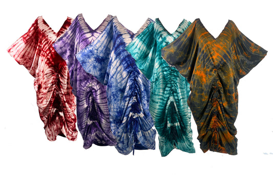 ADANNE African Print Adire Silk Kaftan Evening Gown/maxi Dress
