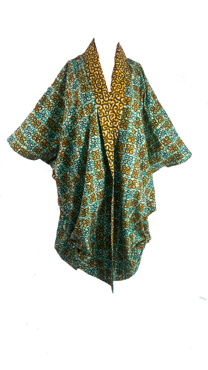 NLECHA Stylish Ankara Wrap Jacket - One Size