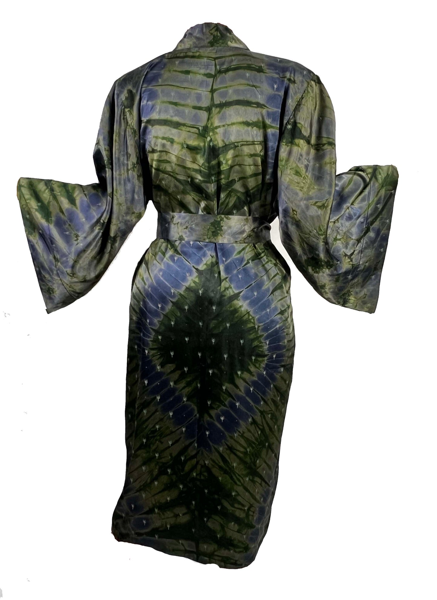 ADAMMA Women Silky Adire Tie-Dye African Robe Kimono Beach cover up Bridal Shower Loungewear Short