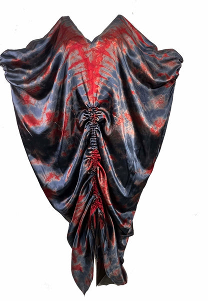 ADANNA African Print Adire Silk Kaftan Evening Gown/maxi Dress
