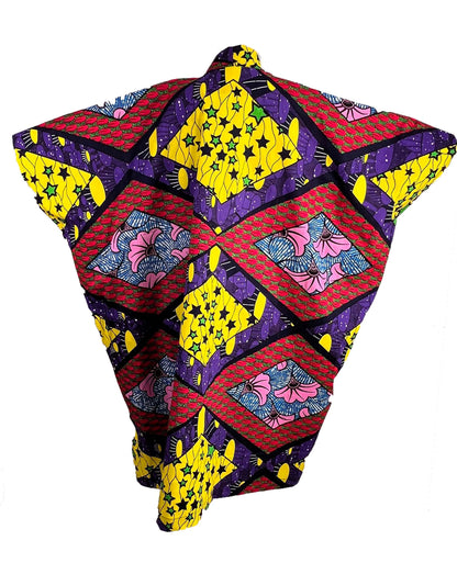 ADAUGO African Print Ankara 100% Cotton Oversize duster Kimono with pockets and scarf - Knee Length