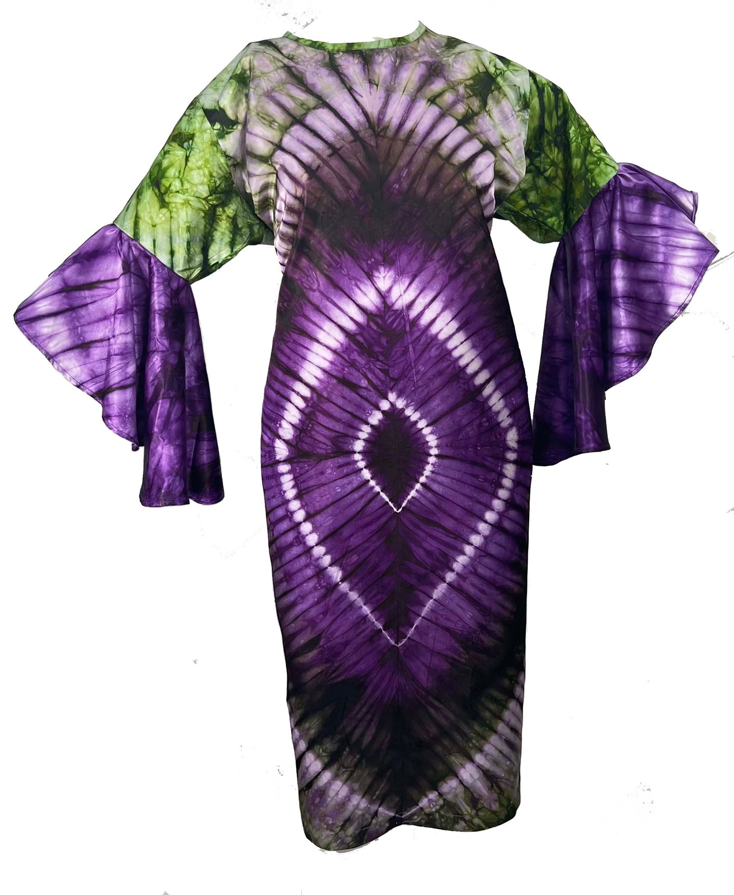 Adire/Tye Dye silk dress Summer Evening wear gown - 099