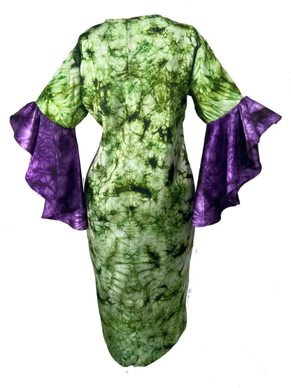 Adire/Tye Dye silk dress Summer Evening wear gown - 099