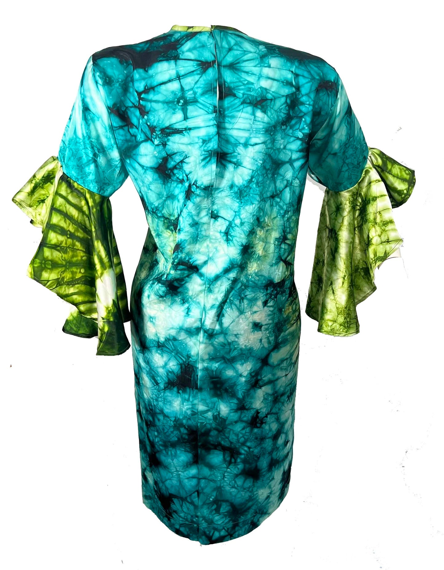 Adire/Tye Dye silk dress Summer Evening wear gown - 099