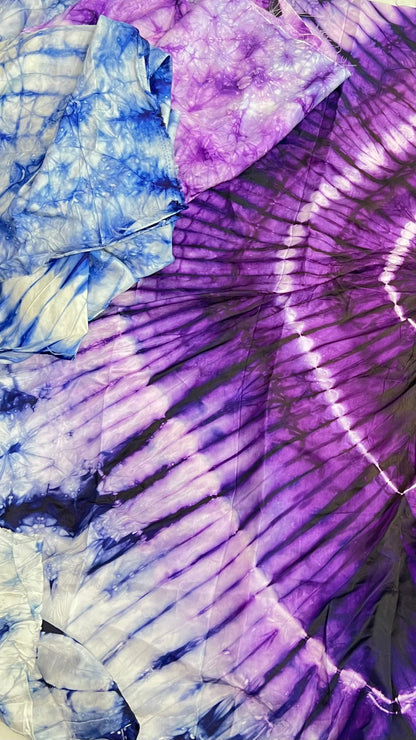 Adire/Tye Dye silk dress Summer Evening wear gown - 099