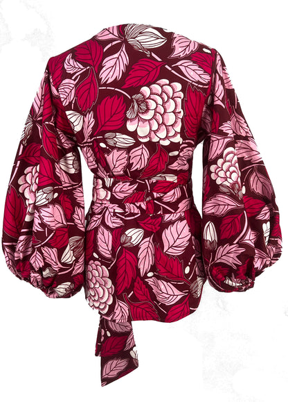 DIKE African Print Ankara Cotton Wrap Top Summer Party