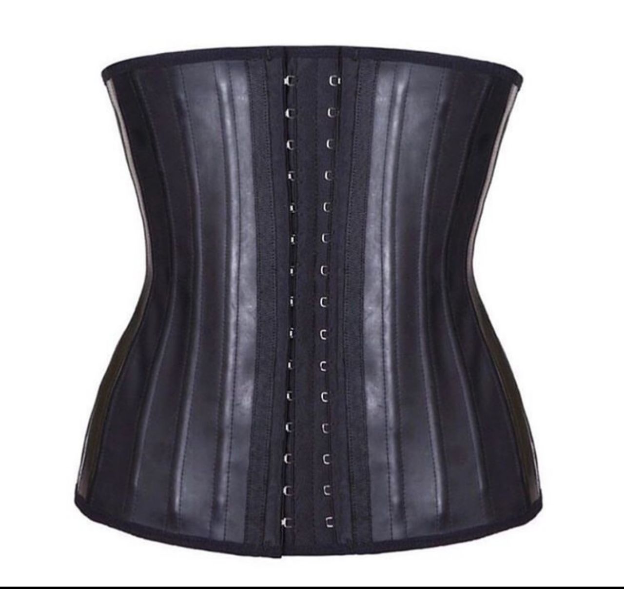25 Bone 3-Hook Stitched Leather hour glass Waist trainer
