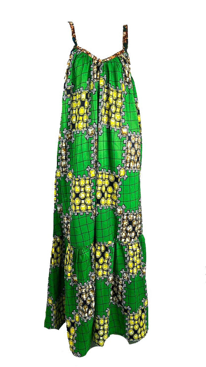 Ankara Summer Beach Party Dress maxi gown - African Print Wholesale