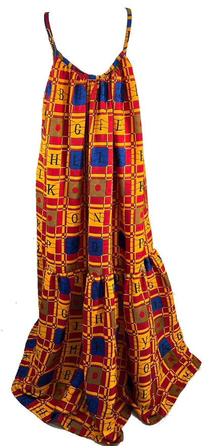 Ankara Summer Beach Party Dress maxi/gown - Extra Long Length - 108