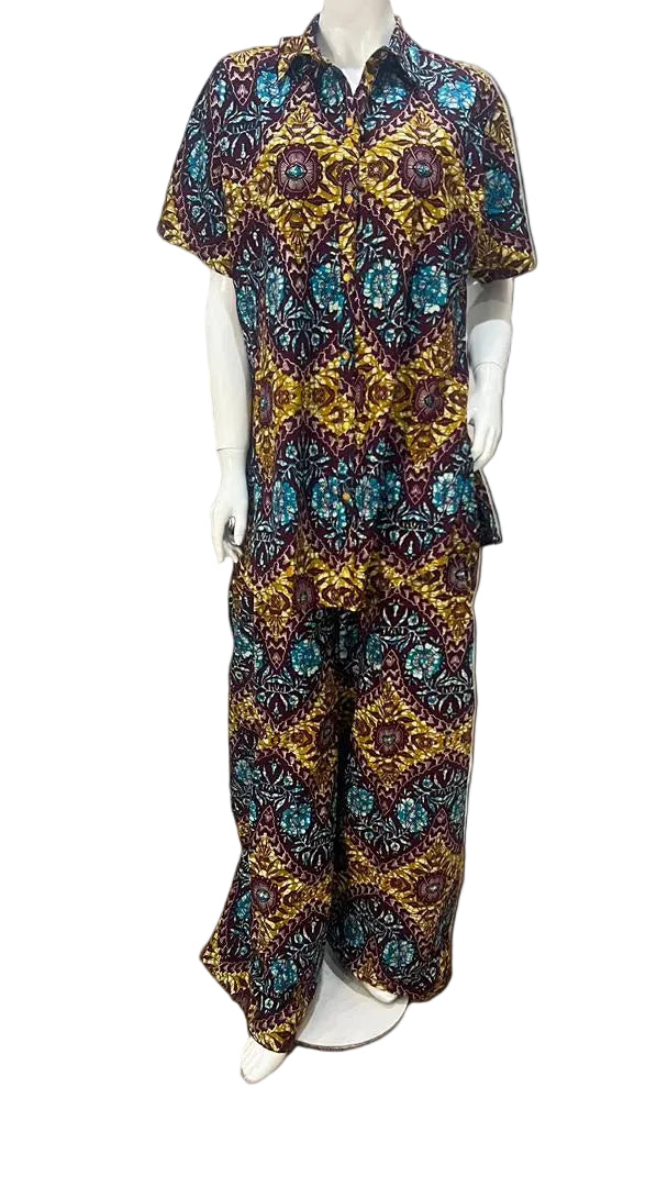 2Piece Summer Party Pant Set - Cotton - 097 - Tall Length
