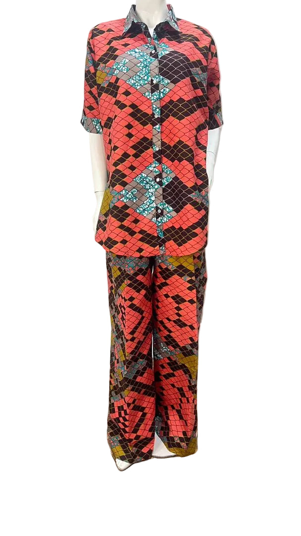 2Piece Summer Party Pant Set - Cotton - 097 - Tall Length