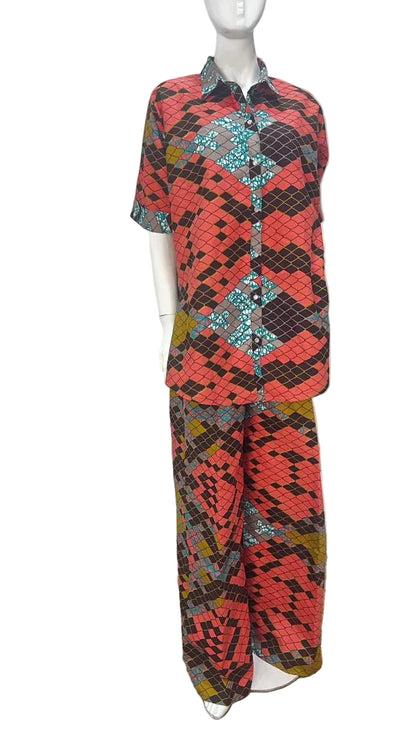 2Piece Summer Party Pant Set - Cotton - 097 - Tall Length