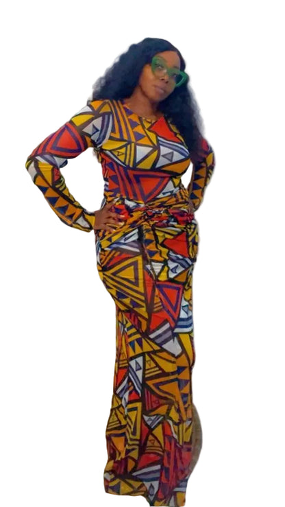 Maxi Party Mesh Dress - Drawstring Style - Nkem