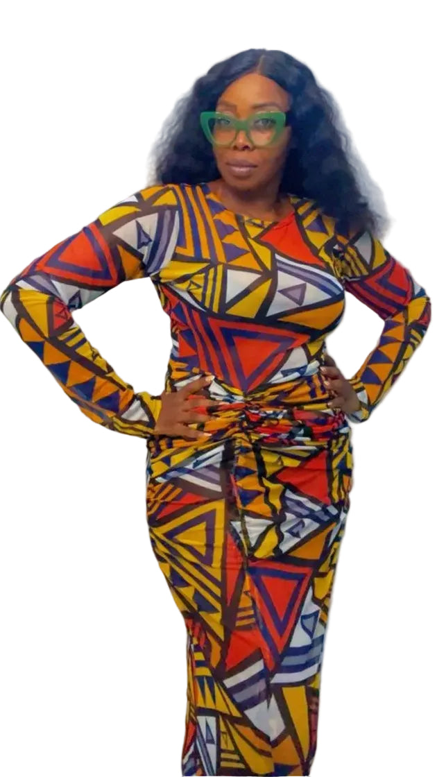 Maxi Party Mesh Dress - Drawstring Style - Nkem