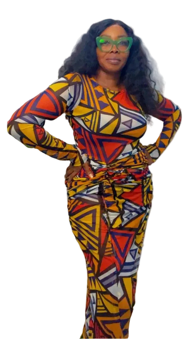 Maxi Party Mesh Dress - Drawstring Style - Nkem