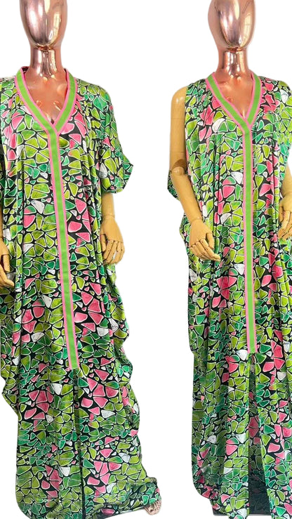 African Print Ankara Silk Dress - Sleeveless - ADDY