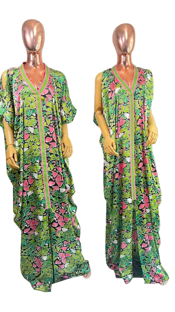 African Print Ankara Silk Dress - Sleeveless - ADDY
