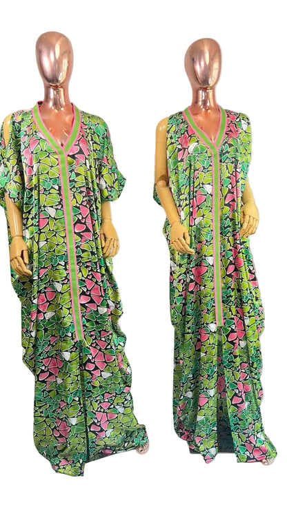 African Print Ankara Silk Dress - Sleeveless - ADDY