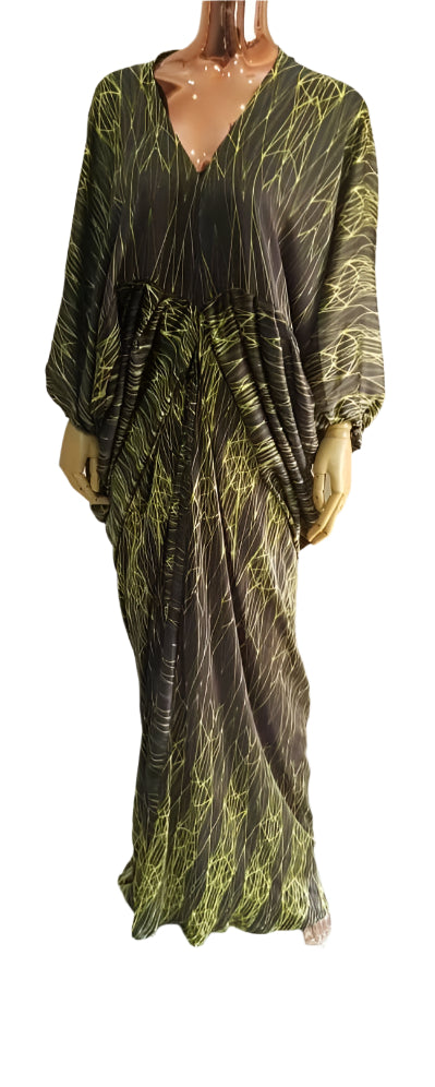Silk Asymmetric cut Evening Gown maxi Dress - 055