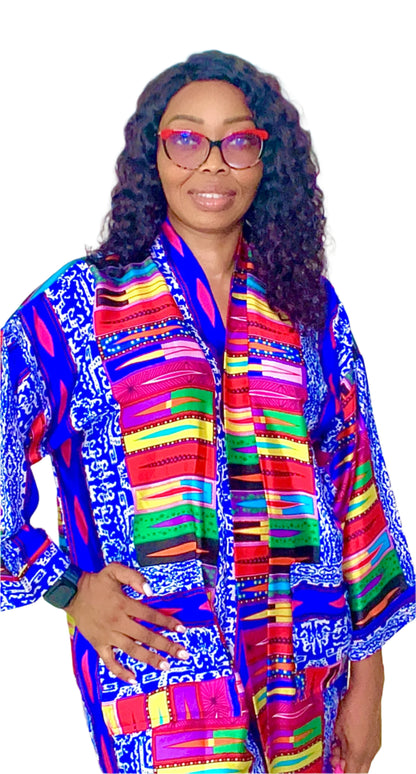 Multi-Colour Designer Silk Kimono - 043