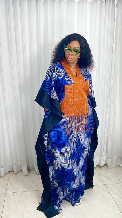 Eezzy Batik Cotton Kaftan Maxi Dress - 063
