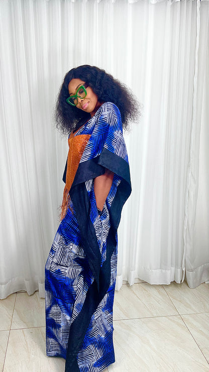 Eezzy Batik Cotton Kaftan Maxi Dress - 063
