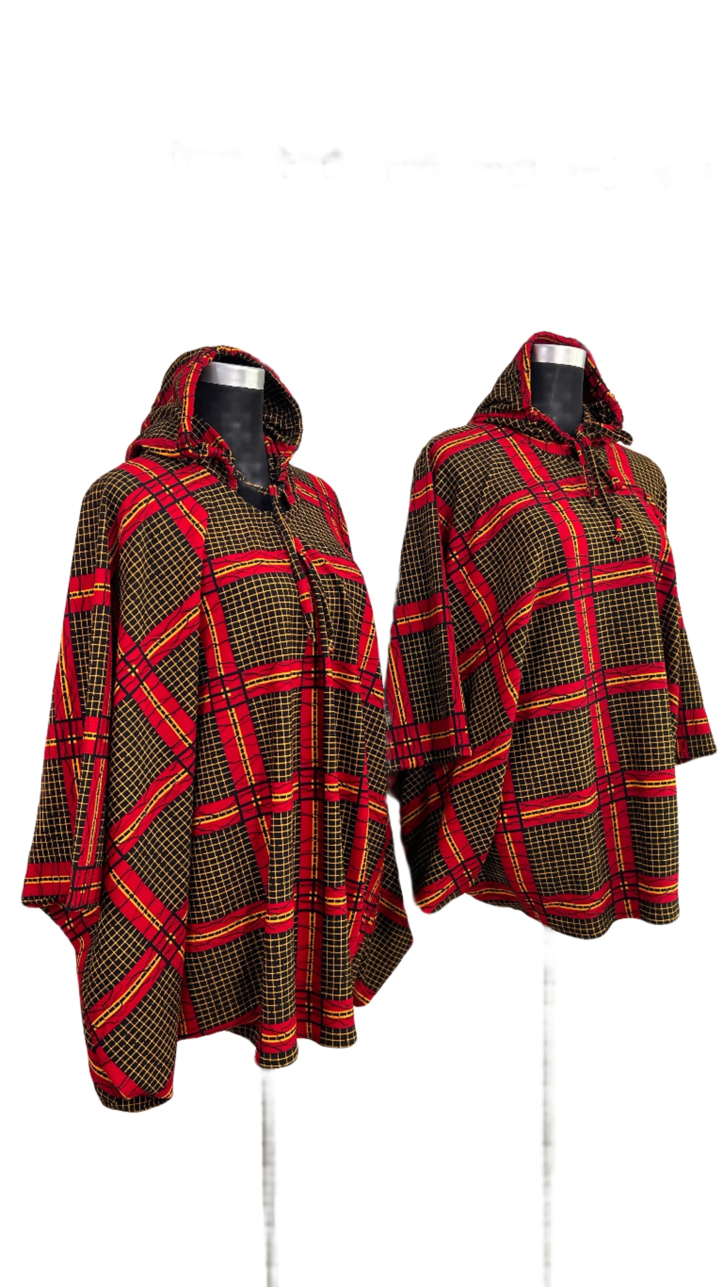 Ankara African print Stretch Hooded Poncho - 090